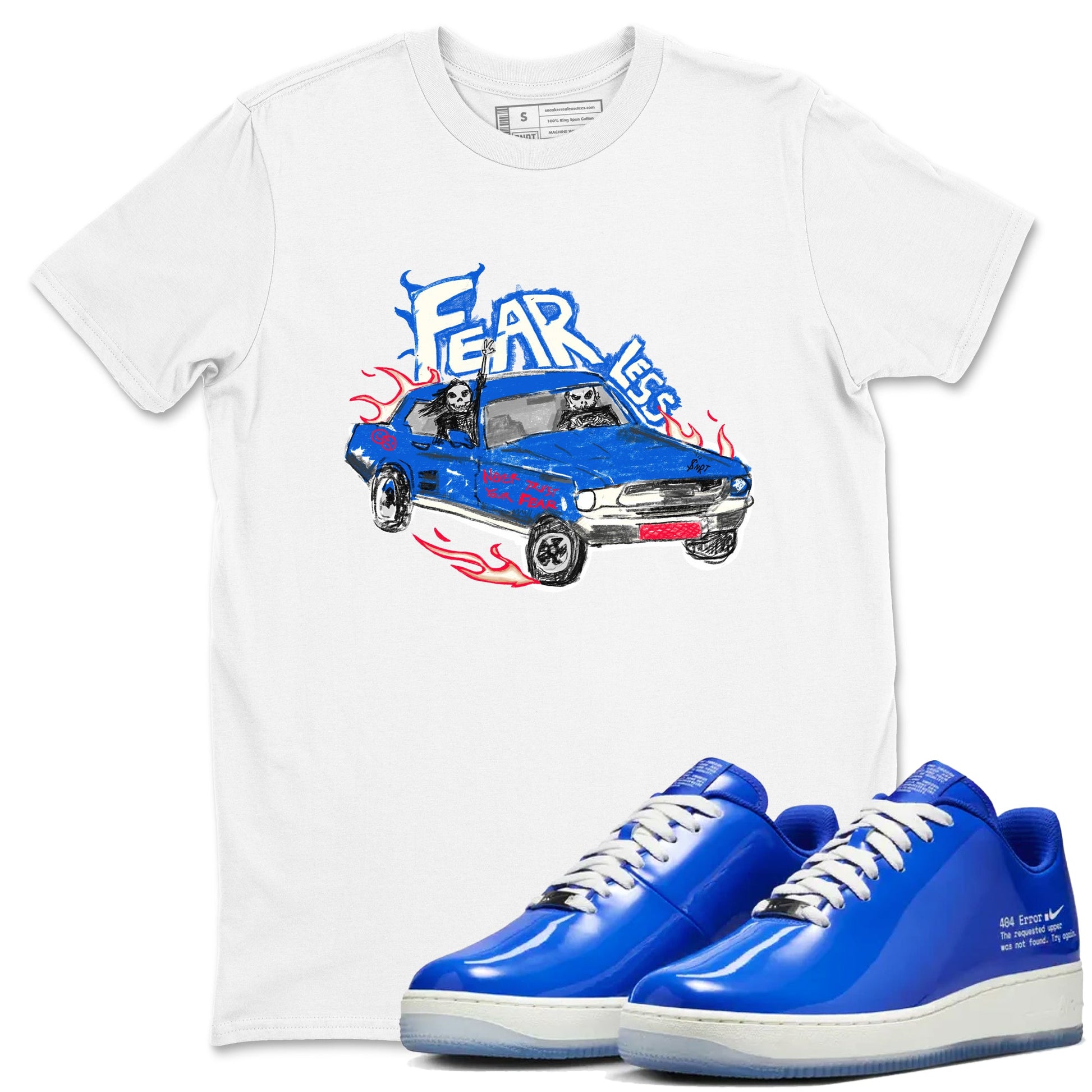 Air Force 1 404 Error shirt to match jordans Fearless Car sneaker tees Air Force 1 404 Error SNRT Sneaker Release Tees unisex cotton White 1 crew neck shirt