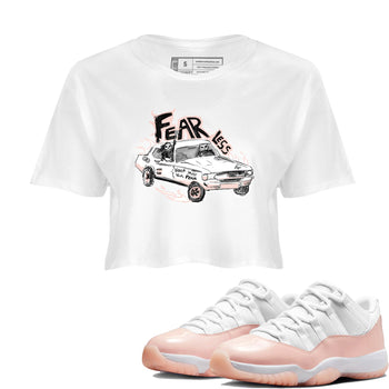 AJ11 Legend Pink shirts to match jordans Fearless Car sneaker match tees Air Jordan 11 Legend Pink SNRT Sneaker Tees streetwear brand White 1 crop tee