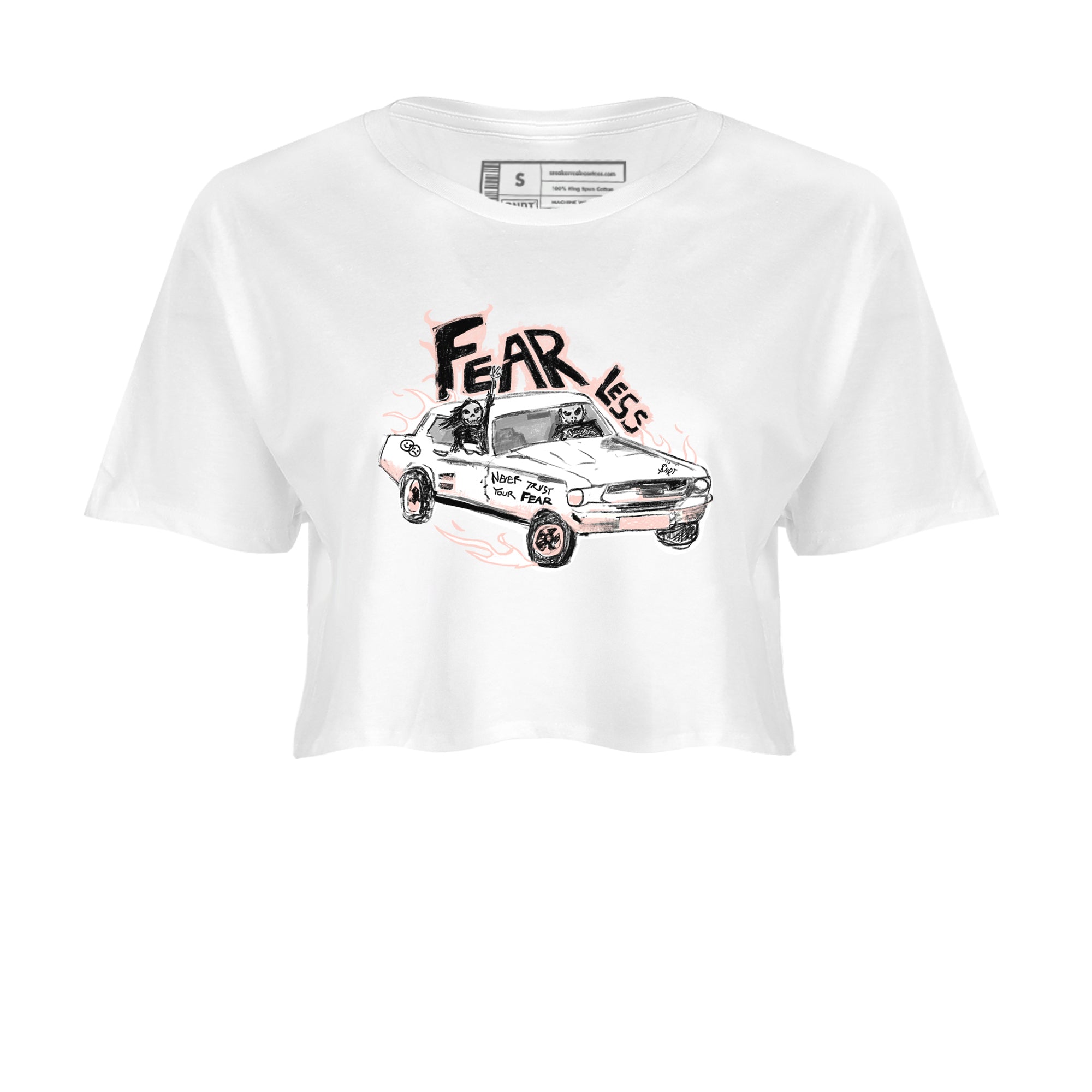 AJ11 Legend Pink shirts to match jordans Fearless Car sneaker match tees Air Jordan 11 Legend Pink SNRT Sneaker Tees streetwear brand White 2 crop tee