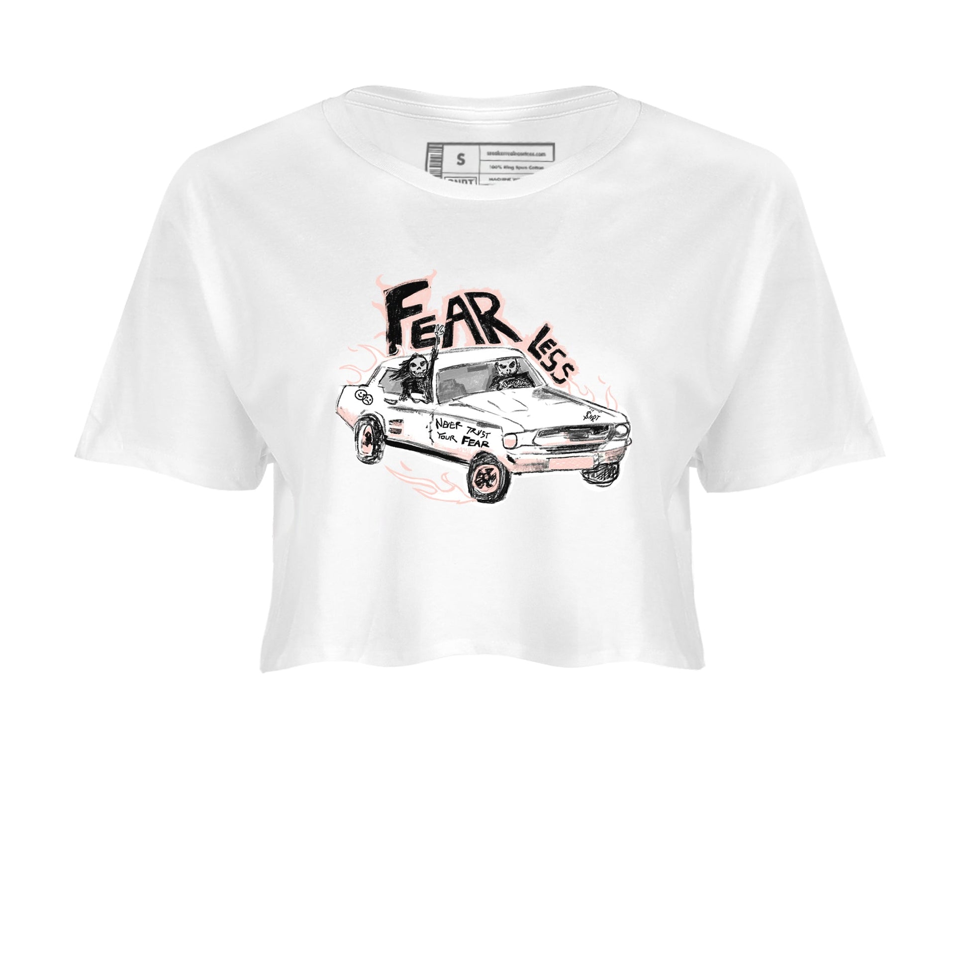 AJ11 Legend Pink shirts to match jordans Fearless Car sneaker match tees Air Jordan 11 Legend Pink SNRT Sneaker Tees streetwear brand White 2 crop tee