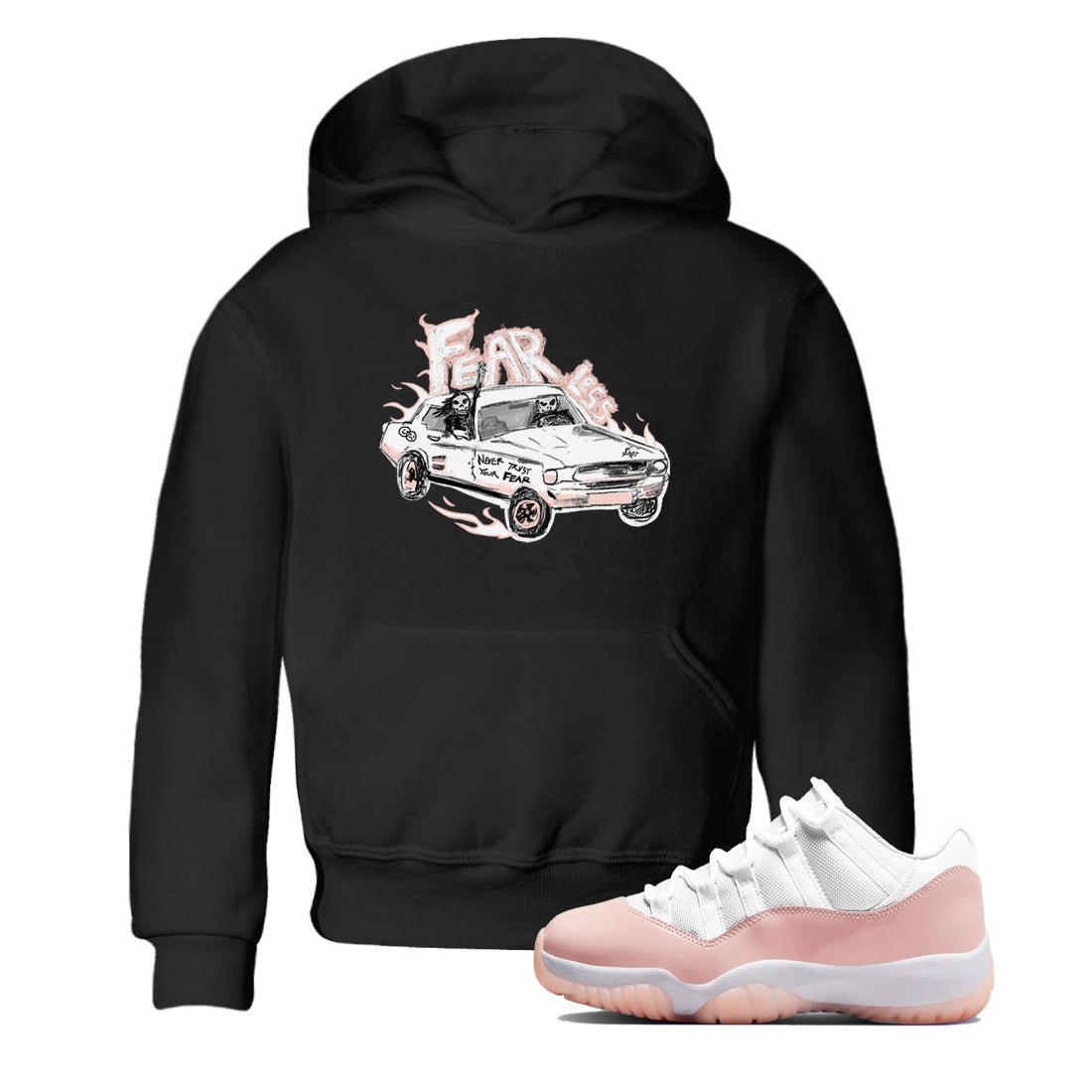 AJ11 Legend Pink shirts to match jordans Fearless Car sneaker match tees Air Jordan 11 Legend Pink SNRT Sneaker Tees streetwear brand Baby and Youth Black 1 cotton tee