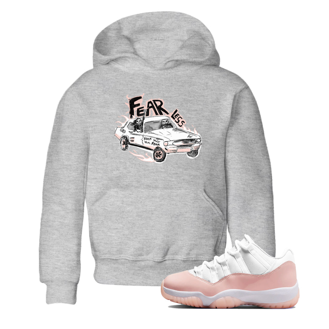 AJ11 Legend Pink shirts to match jordans Fearless Car sneaker match tees Air Jordan 11 Legend Pink SNRT Sneaker Tees streetwear brand Baby and Youth Heather Grey 1 cotton tee