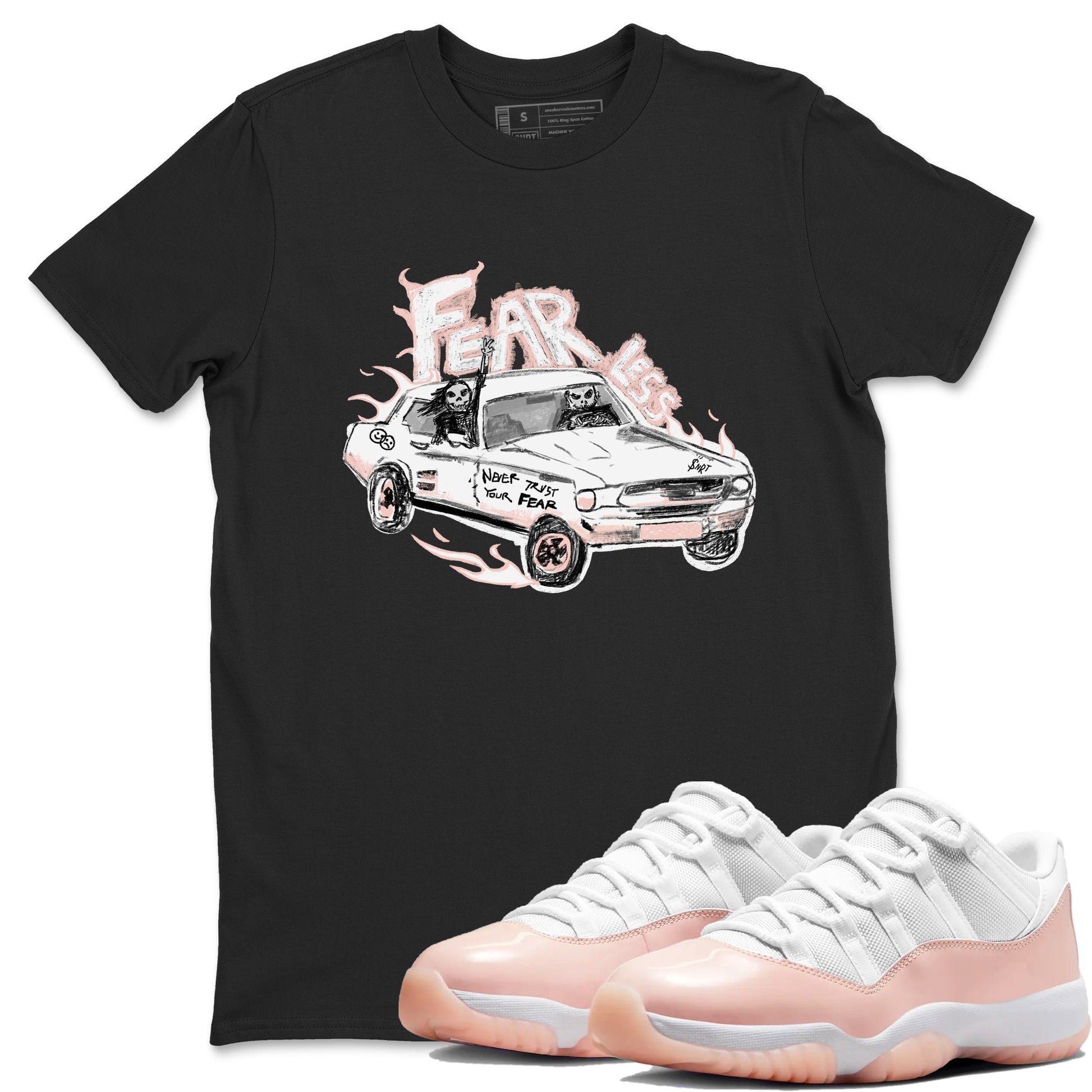 AJ11 Legend Pink shirts to match jordans Fearless Car sneaker match tees Air Jordan 11 Legend Pink SNRT Sneaker Tees streetwear brand Black 1 unisex cotton tee