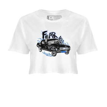 11s Low Space shirt to match jordans Fearless Car sneaker tees Air Jordan 11 Low Space SNRT Sneaker Release Tees White 2 crop length shirt