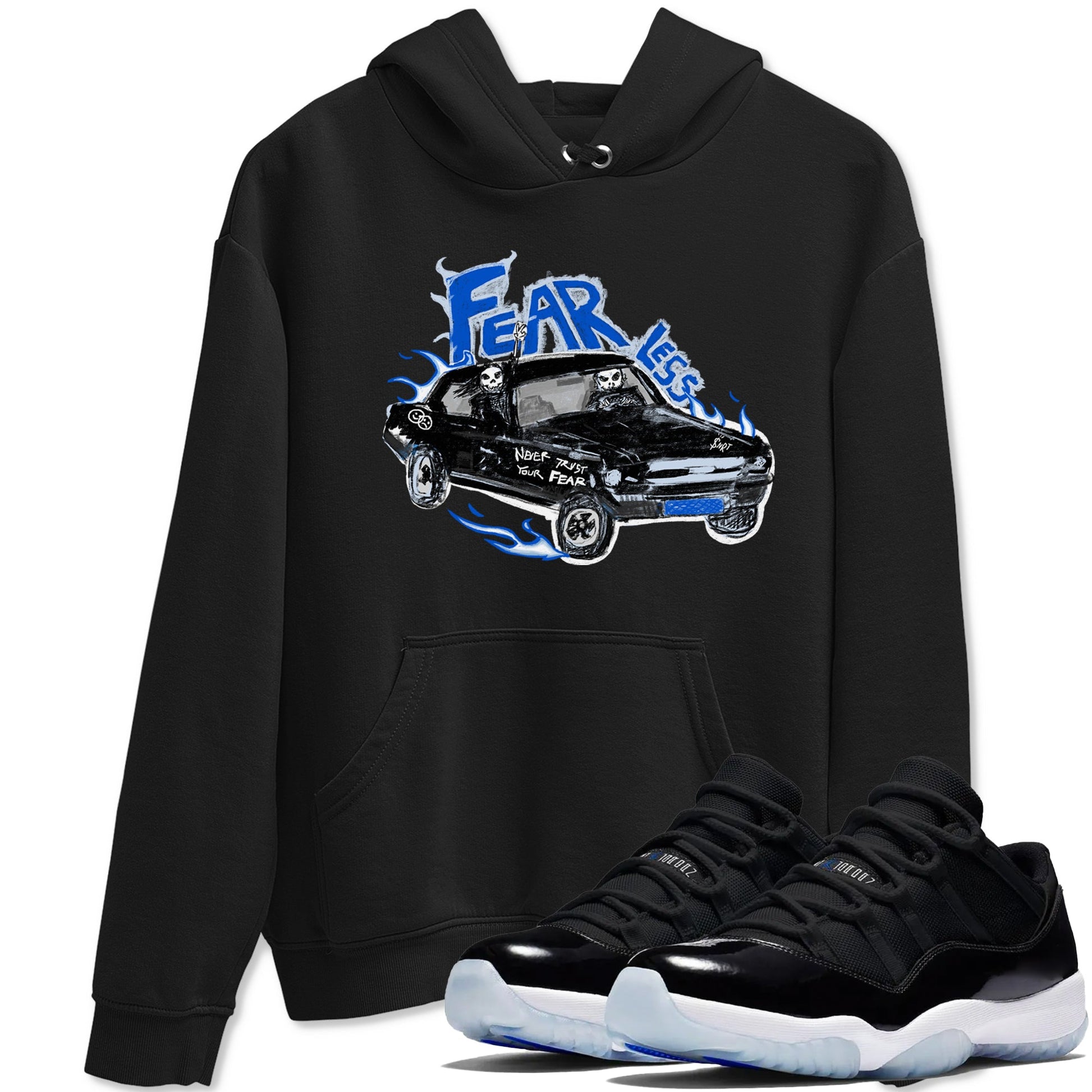11s Low Space shirt to match jordans Fearless Car sneaker tees Air Jordan 11 Low Space SNRT Sneaker Release Tees unisex cotton Black 1 crew neck shirt