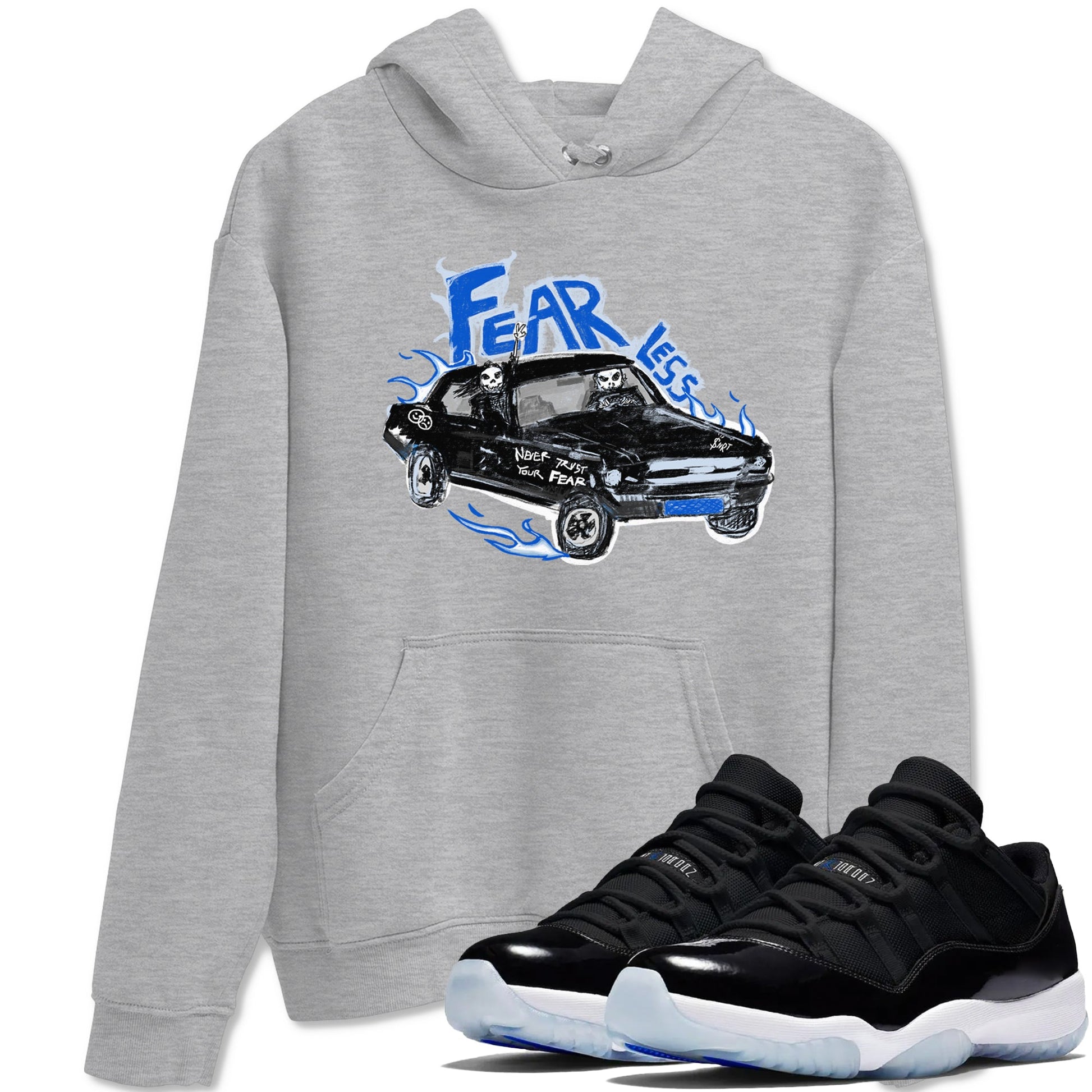 11s Low Space shirt to match jordans Fearless Car sneaker tees Air Jordan 11 Low Space SNRT Sneaker Release Tees unisex cotton Heather Grey 1 crew neck shirt
