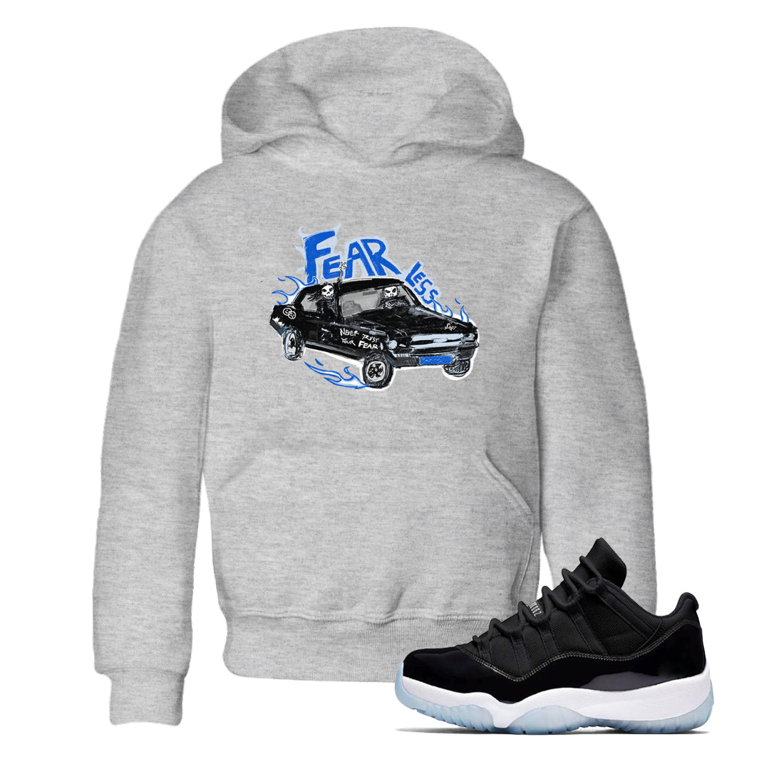 11s Low Space shirt to match jordans Fearless Car sneaker tees Air Jordan 11 Low Space SNRT sneaker release tees baby toddler Heather Grey 1 cotton Shirt