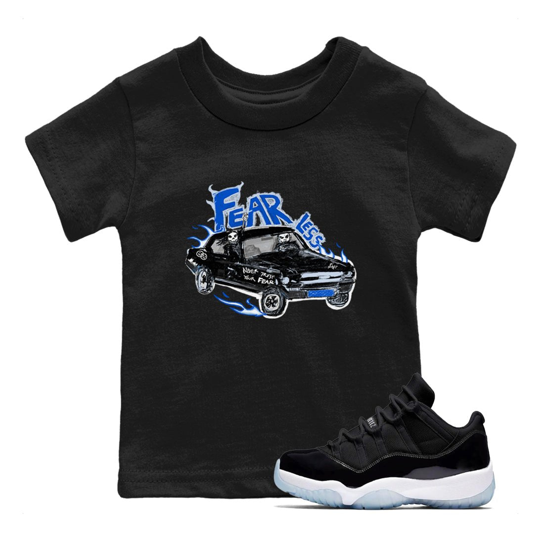 11s Low Space shirt to match jordans Fearless Car sneaker tees Air Jordan 11 Low Space SNRT sneaker release tees baby toddler Black 1 cotton Shirt
