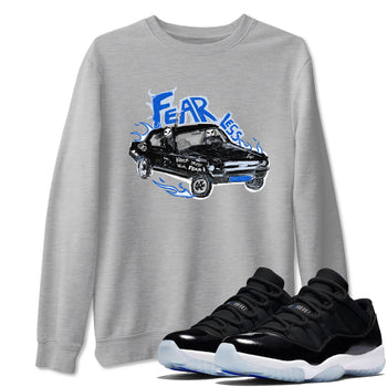 11s Low Space shirt to match jordans Fearless Car sneaker tees Air Jordan 11 Low Space SNRT Sneaker Release Tees unisex cotton Heather Grey 1 crew neck shirt
