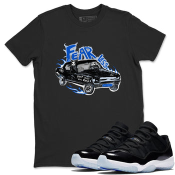 11s Low Space shirt to match jordans Fearless Car sneaker tees Air Jordan 11 Low Space SNRT Sneaker Release Tees unisex cotton Black 1 crew neck shirt