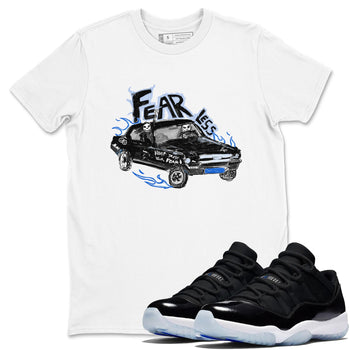11s Low Space shirt to match jordans Fearless Car sneaker tees Air Jordan 11 Low Space SNRT Sneaker Release Tees unisex cotton White 1 crew neck shirt