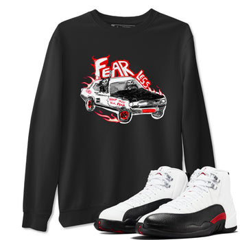 Air Jordan 12 Red Taxi shirts to match jordans Fearless Car sneaker match tees 12s Red Taxi SNRT sneaker release Tees unisex cotton Black 1 crew neck shirt