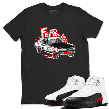 Air Jordan 12 Red Taxi shirts to match jordans Fearless Car sneaker match tees 12s Red Taxi SNRT sneaker release Tees unisex cotton Black 1 crew neck shirt