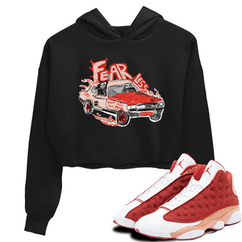 13s Dune Red shirts to match jordans Fearless Car sneaker match tees Air Jordan 13 Dune Red SNRT Sneaker Tees streetwear brand Black 1 crop tee