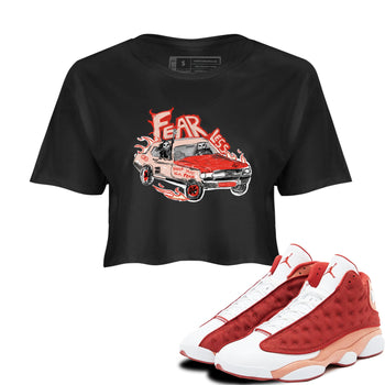 13s Dune Red shirts to match jordans Fearless Car sneaker match tees Air Jordan 13 Dune Red SNRT Sneaker Tees streetwear brand Black 1 crop tee