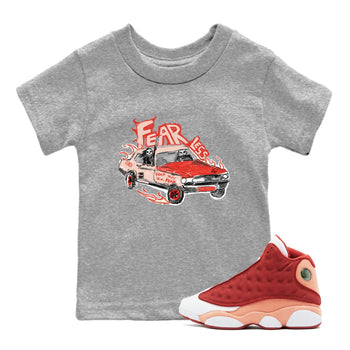 13s Dune Red shirts to match jordans Fearless Car sneaker match tees Air Jordan 13 Dune Red SNRT Sneaker Tees streetwear brand Baby and Youth Heather Grey 1 cotton tee