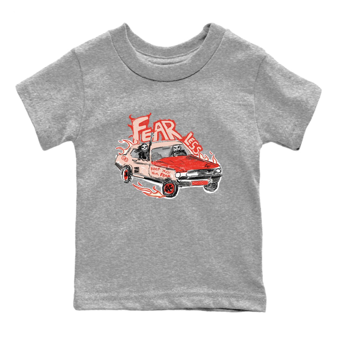 13s Dune Red shirts to match jordans Fearless Car sneaker match tees Air Jordan 13 Dune Red SNRT Sneaker Tees streetwear brand Baby and Youth Heather Grey 2 cotton tee