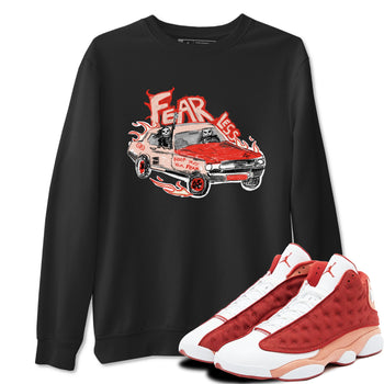 13s Dune Red shirts to match jordans Fearless Car sneaker match tees Air Jordan 13 Dune Red SNRT Sneaker Tees streetwear brand Black 1 unisex cotton tee