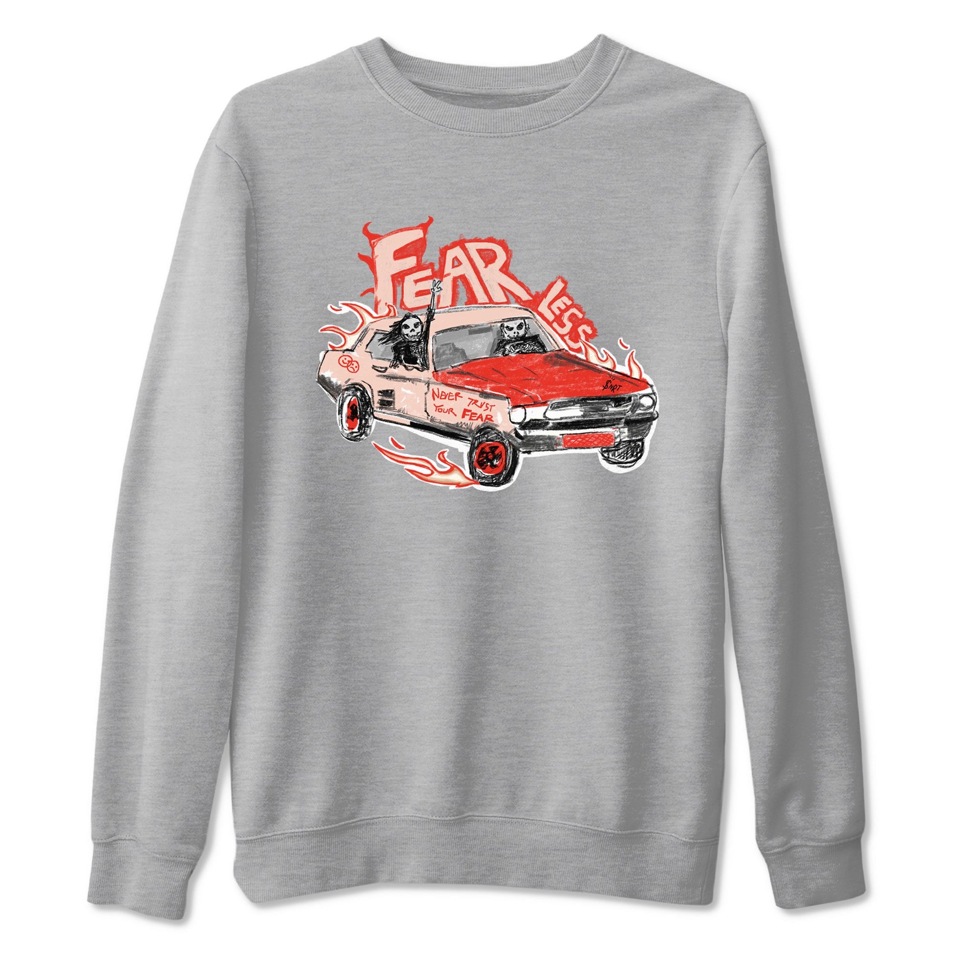13s Dune Red shirts to match jordans Fearless Car sneaker match tees Air Jordan 13 Dune Red SNRT Sneaker Tees streetwear brand Heather Grey 2 unisex cotton tee