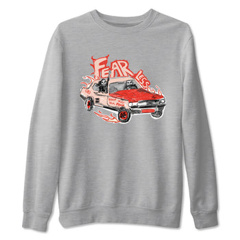 13s Dune Red shirts to match jordans Fearless Car sneaker match tees Air Jordan 13 Dune Red SNRT Sneaker Tees streetwear brand Heather Grey 2 unisex cotton tee