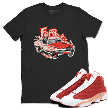 13s Dune Red shirts to match jordans Fearless Car sneaker match tees Air Jordan 13 Dune Red SNRT Sneaker Tees streetwear brand Black 1 unisex cotton tee