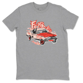 13s Dune Red shirts to match jordans Fearless Car sneaker match tees Air Jordan 13 Dune Red SNRT Sneaker Tees streetwear brand Heather Grey 2 unisex cotton tee