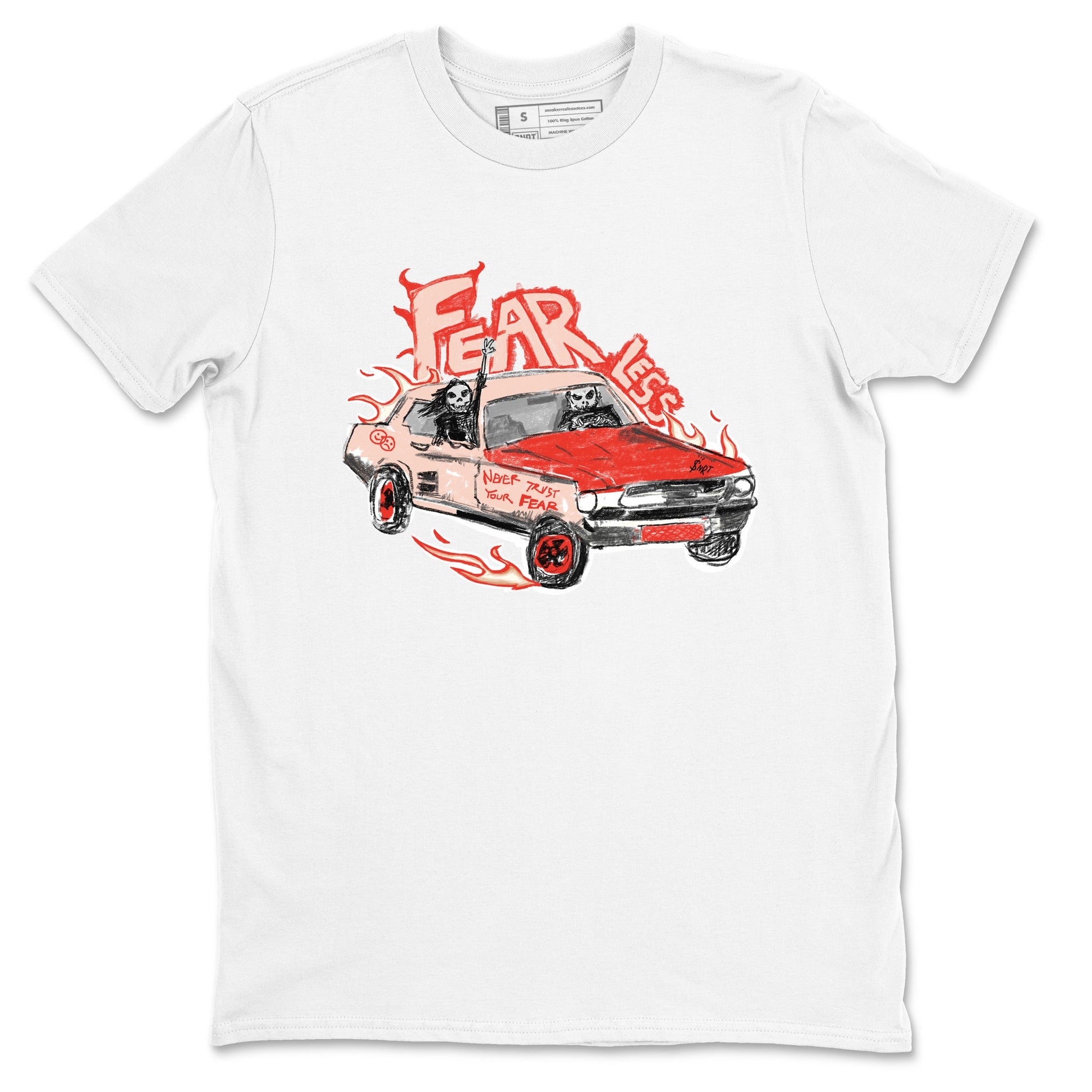 13s Dune Red shirts to match jordans Fearless Car sneaker match tees Air Jordan 13 Dune Red SNRT Sneaker Tees streetwear brand White 2 unisex cotton tee