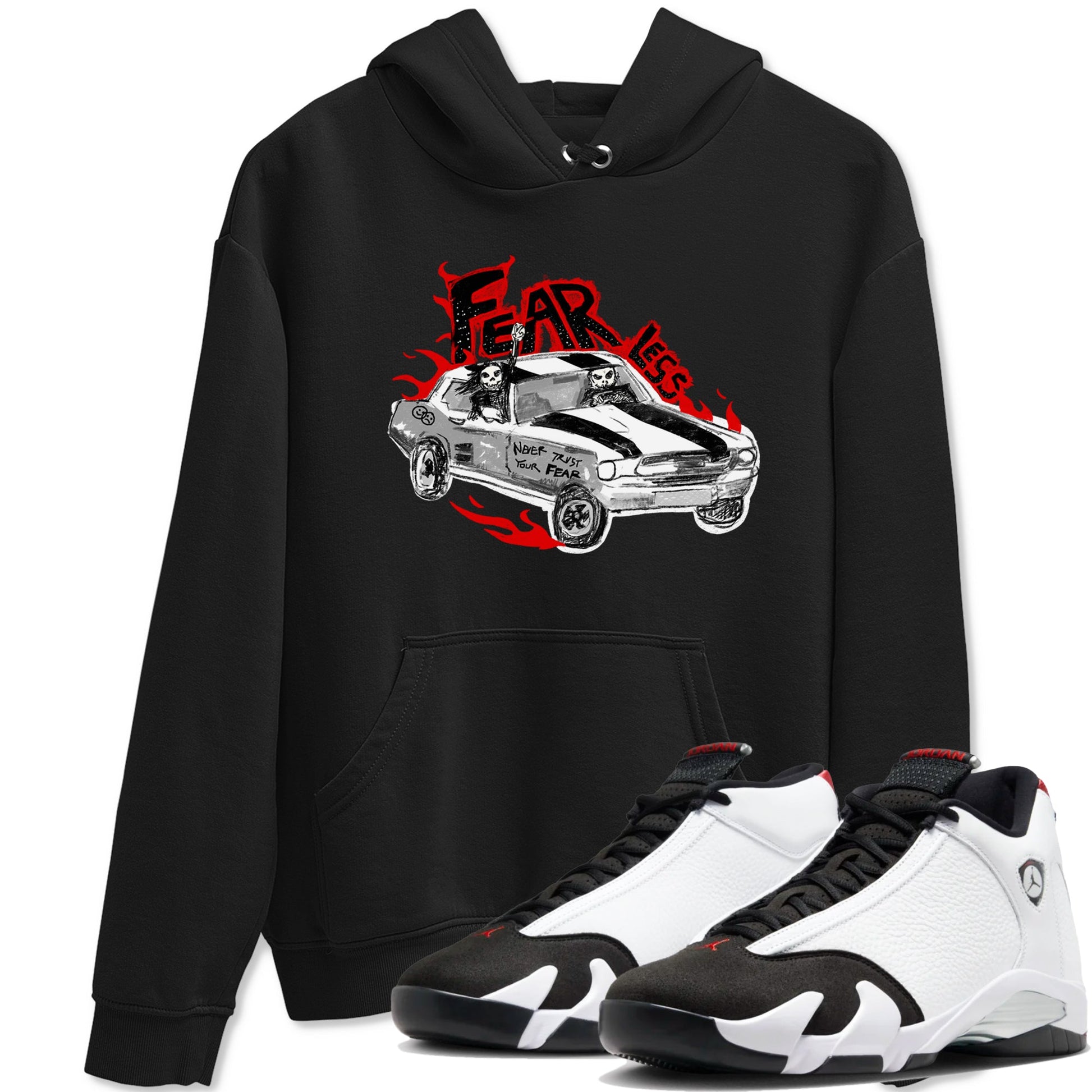 14s Black Toe t shirts to match sneakers Fearless Car sneaker match tees Air Jordan 14 Black Toe shirt SNRT Sneaker Tees unisex cotton Black 1 shirts