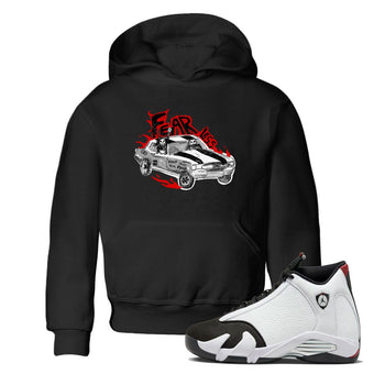 14s Black Toe t shirts to match sneakers Fearless Car sneaker match tees Air Jordan 14 Black Toe shirt SNRT Sneaker Tees Youth Baby Black 1 tee