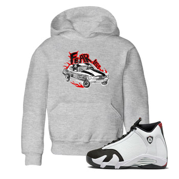 14s Black Toe t shirts to match sneakers Fearless Car sneaker match tees Air Jordan 14 Black Toe shirt SNRT Sneaker Tees Youth Baby Heather Grey 1 tee