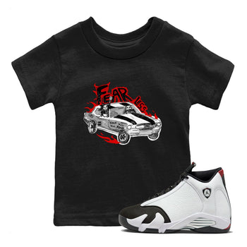 14s Black Toe t shirts to match sneakers Fearless Car sneaker match tees Air Jordan 14 Black Toe shirt SNRT Sneaker Tees Youth Baby Black 1 tee