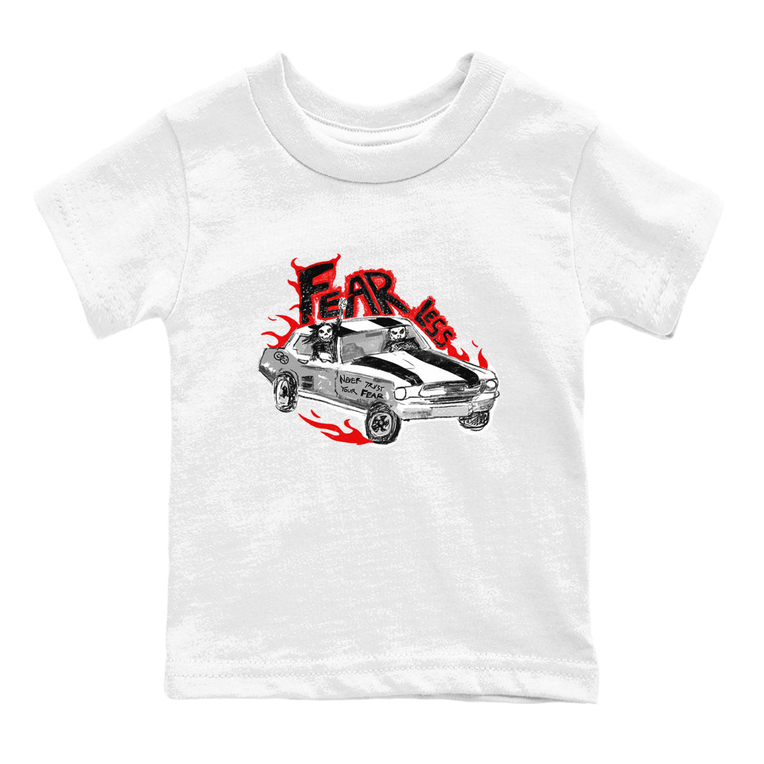 14s Black Toe t shirts to match sneakers Fearless Car sneaker match tees Air Jordan 14 Black Toe shirt SNRT Sneaker Tees Youth Baby White 2 tee