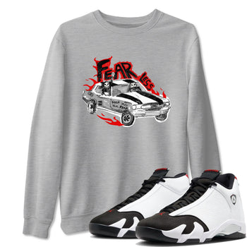 14s Black Toe t shirts to match sneakers Fearless Car sneaker match tees Air Jordan 14 Black Toe shirt SNRT Sneaker Tees unisex cotton Heather Grey 1 shirts