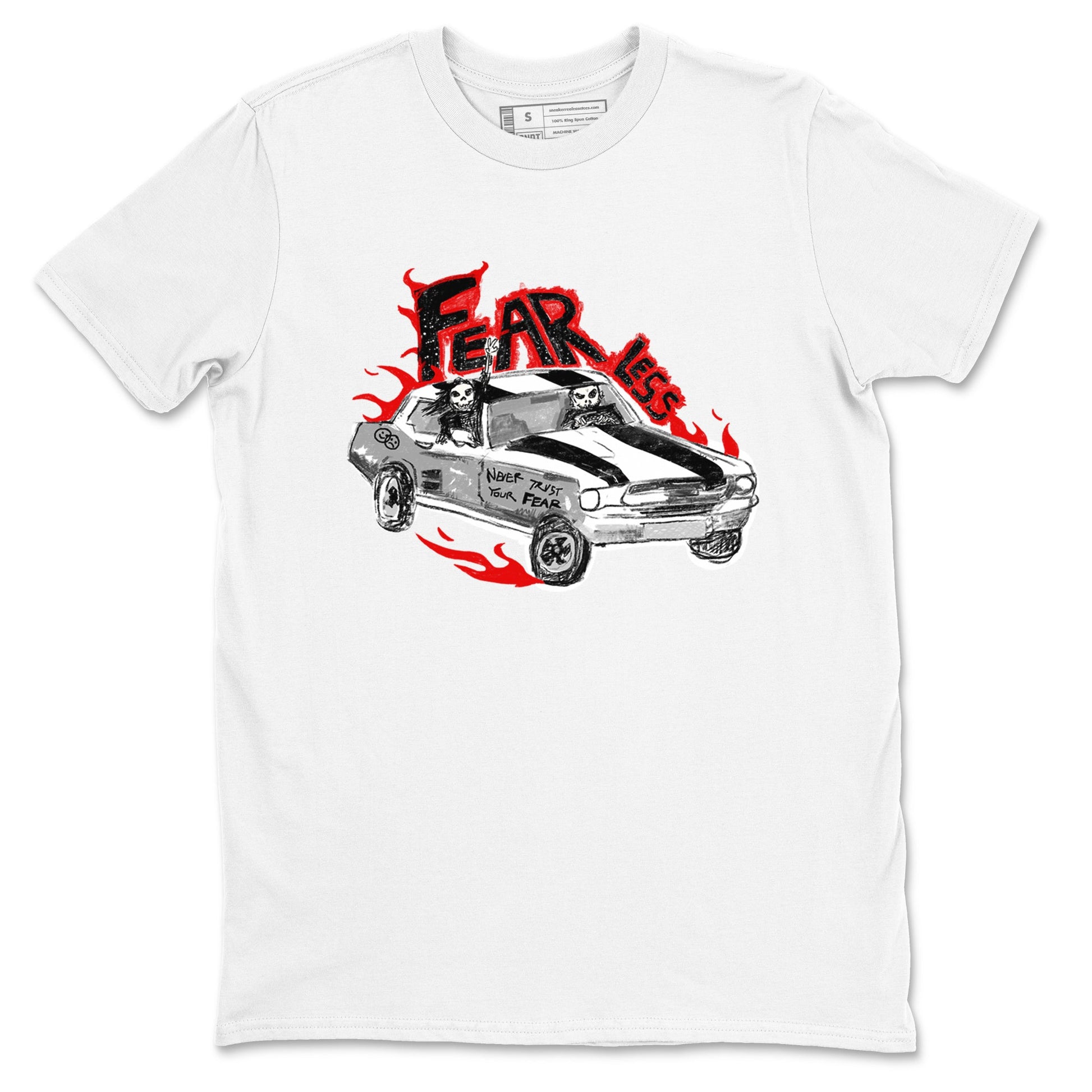 14s Black Toe t shirts to match sneakers Fearless Car sneaker match tees Air Jordan 14 Black Toe shirt SNRT Sneaker Tees unisex cotton White 2 shirts