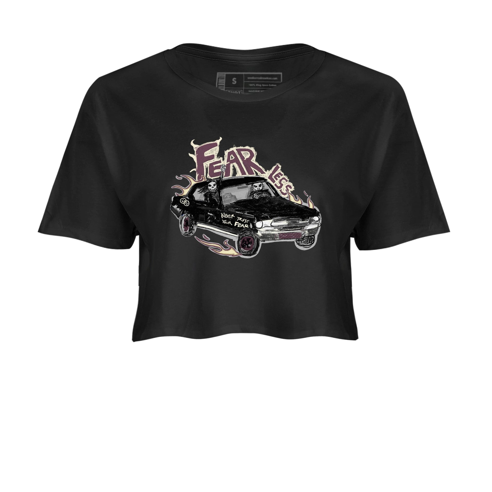 3s A Ma Maniere x Black shirts to match jordans Fearless Car sneaker match tees A Ma Maniere x Air Jordan 3 “Black” SNRT Sneaker Tees streetwear brand Black 2 crop tee