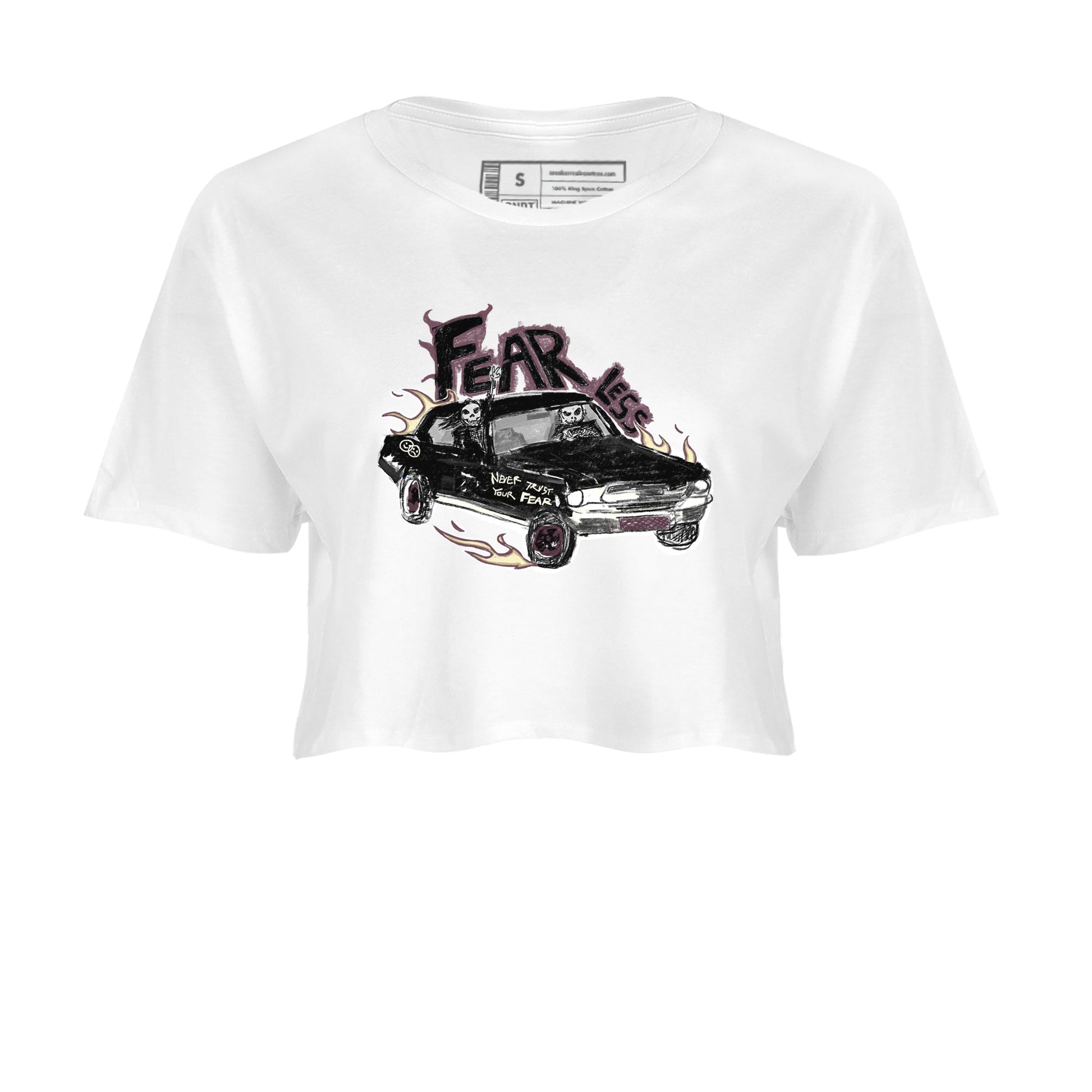 3s A Ma Maniere x Black shirts to match jordans Fearless Car sneaker match tees A Ma Maniere x Air Jordan 3 “Black” SNRT Sneaker Tees streetwear brand White 2 crop tee