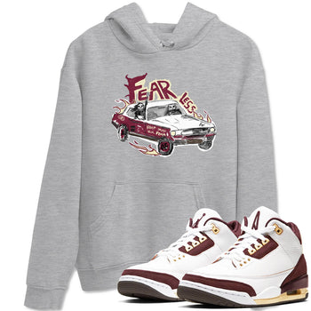 AJ3 A Ma Maniere x Burgundy Crush shirts to match jordans Fearless Car sneaker match tees A Ma Maniére x Air Jordan 3 "Burgundy Crush" SNRT Sneaker Tees streetwear brand Heather Grey 1 unisex cotton tee