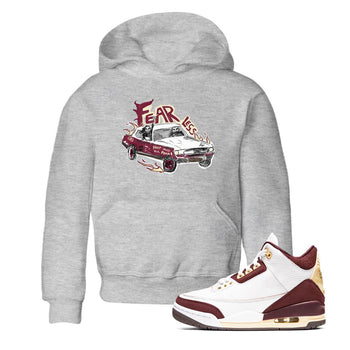 AJ3 A Ma Maniere x Burgundy Crush shirts to match jordans Fearless Car sneaker match tees A Ma Maniére x Air Jordan 3 "Burgundy Crush" SNRT Sneaker Tees streetwear brand Baby and Youth Heather Grey 1 cotton tee