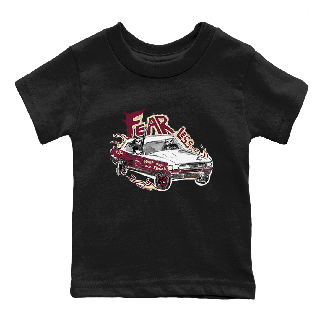 AJ3 A Ma Maniere x Burgundy Crush shirts to match jordans Fearless Car sneaker match tees A Ma Maniére x Air Jordan 3 "Burgundy Crush" SNRT Sneaker Tees streetwear brand Baby and Youth Black 2 cotton tee