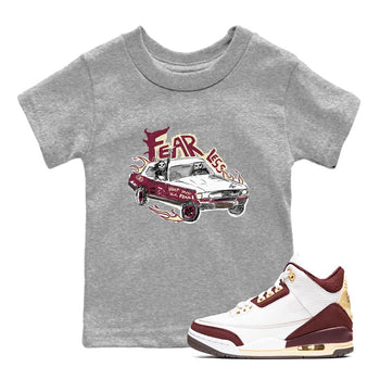 AJ3 A Ma Maniere x Burgundy Crush shirts to match jordans Fearless Car sneaker match tees A Ma Maniére x Air Jordan 3 "Burgundy Crush" SNRT Sneaker Tees streetwear brand Baby and Youth Heather Grey 1 cotton tee