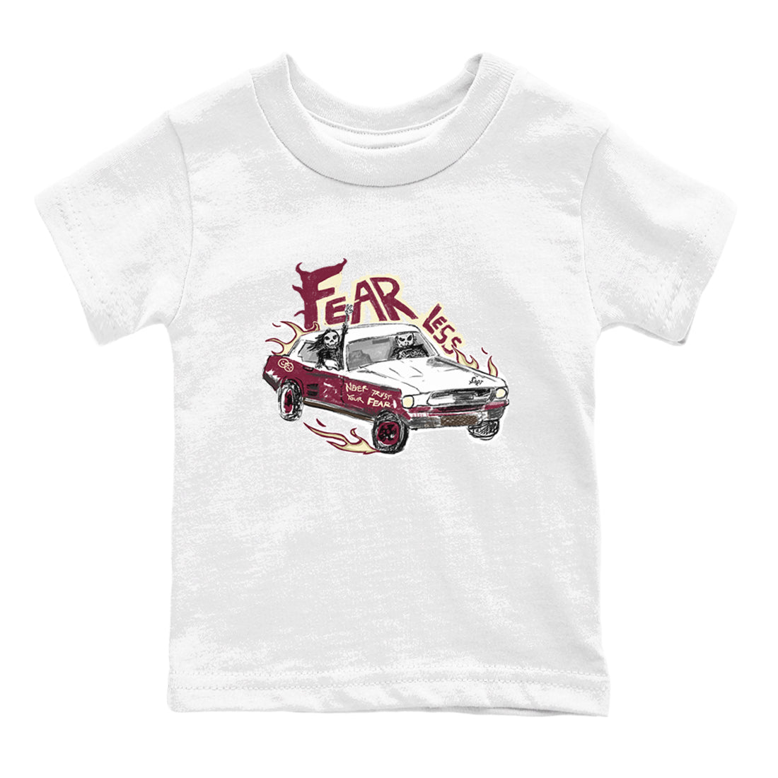 AJ3 A Ma Maniere x Burgundy Crush shirts to match jordans Fearless Car sneaker match tees A Ma Maniére x Air Jordan 3 "Burgundy Crush" SNRT Sneaker Tees streetwear brand Baby and Youth White 2 cotton tee
