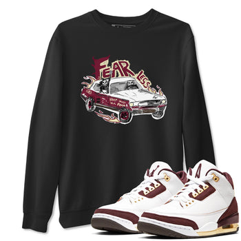AJ3 A Ma Maniere x Burgundy Crush shirts to match jordans Fearless Car sneaker match tees A Ma Maniére x Air Jordan 3 "Burgundy Crush" SNRT Sneaker Tees streetwear brand Black 1 unisex cotton tee