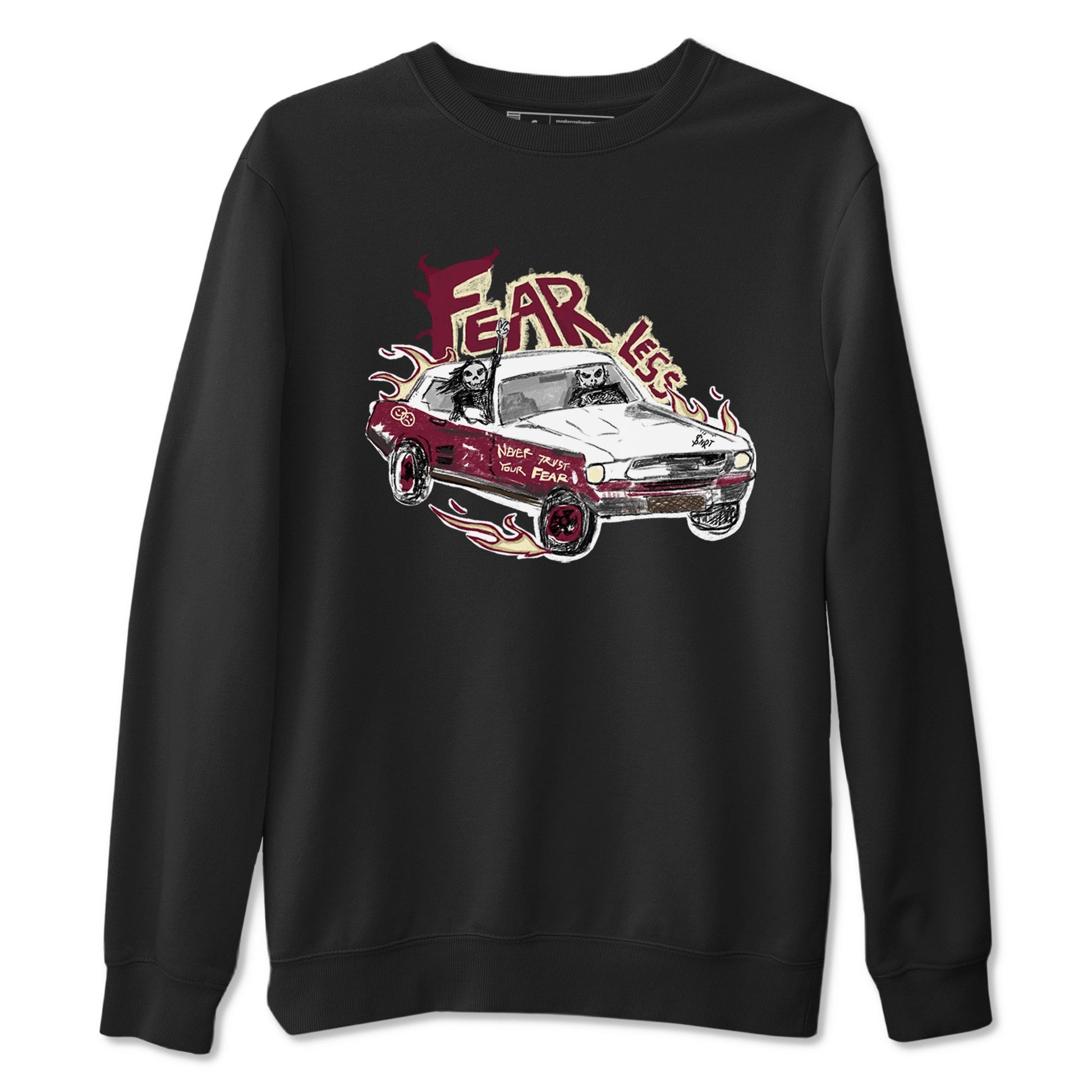 AJ3 A Ma Maniere x Burgundy Crush shirts to match jordans Fearless Car sneaker match tees A Ma Maniére x Air Jordan 3 "Burgundy Crush" SNRT Sneaker Tees streetwear brand Black 2 unisex cotton tee