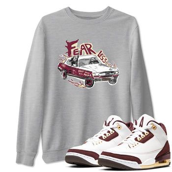 AJ3 A Ma Maniere x Burgundy Crush shirts to match jordans Fearless Car sneaker match tees A Ma Maniére x Air Jordan 3 "Burgundy Crush" SNRT Sneaker Tees streetwear brand Heather Grey 1 unisex cotton tee