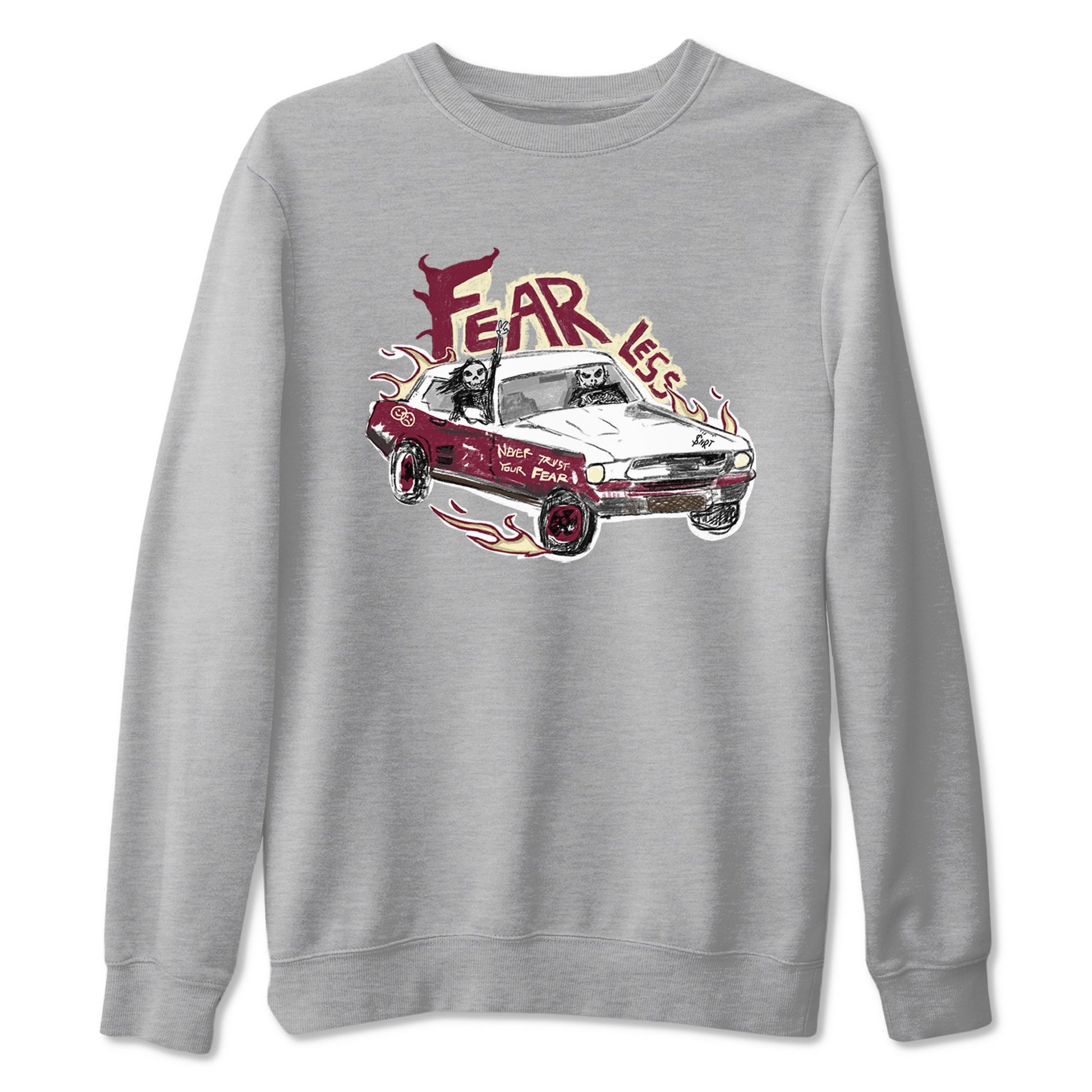AJ3 A Ma Maniere x Burgundy Crush shirts to match jordans Fearless Car sneaker match tees A Ma Maniére x Air Jordan 3 "Burgundy Crush" SNRT Sneaker Tees streetwear brand Heather Grey 2 unisex cotton tee