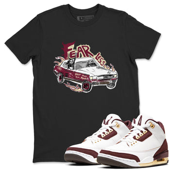 AJ3 A Ma Maniere x Burgundy Crush shirts to match jordans Fearless Car sneaker match tees A Ma Maniére x Air Jordan 3 "Burgundy Crush" SNRT Sneaker Tees streetwear brand Black 1 unisex cotton tee