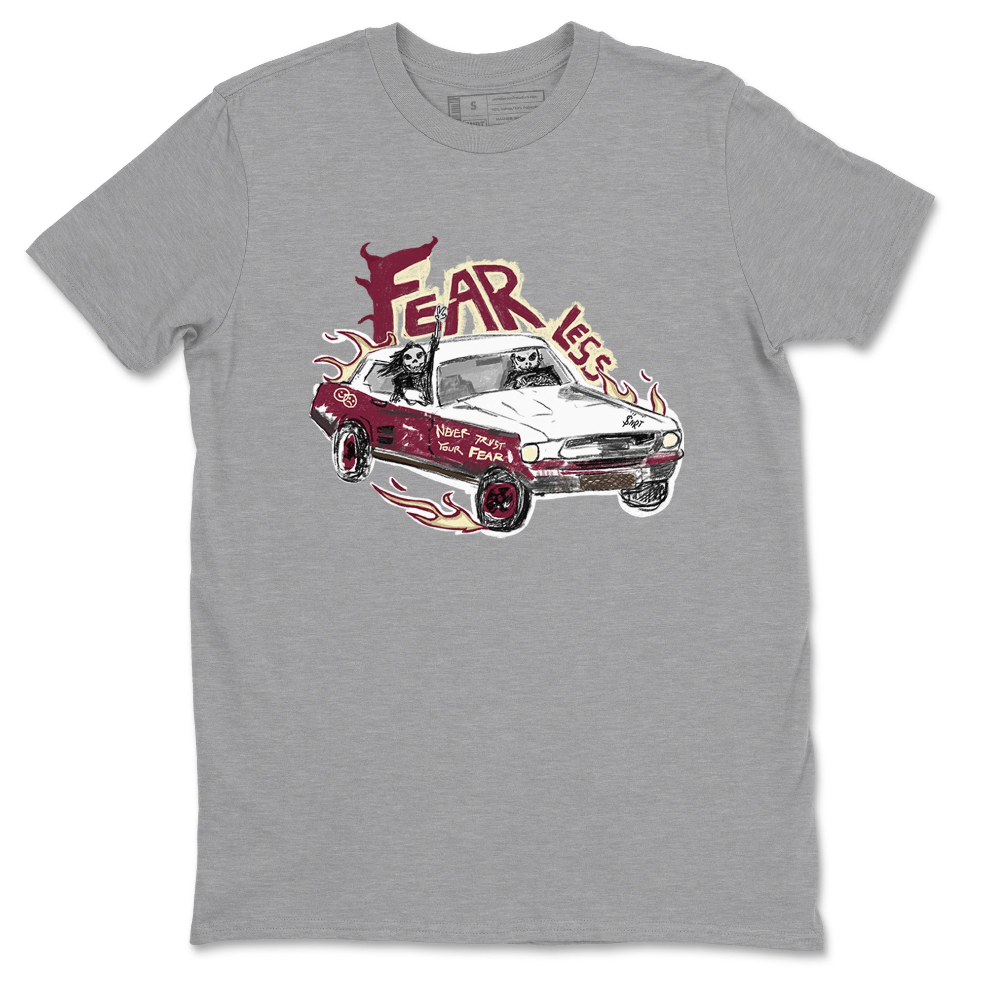 AJ3 A Ma Maniere x Burgundy Crush shirts to match jordans Fearless Car sneaker match tees A Ma Maniére x Air Jordan 3 "Burgundy Crush" SNRT Sneaker Tees streetwear brand Heather Grey 2 unisex cotton tee