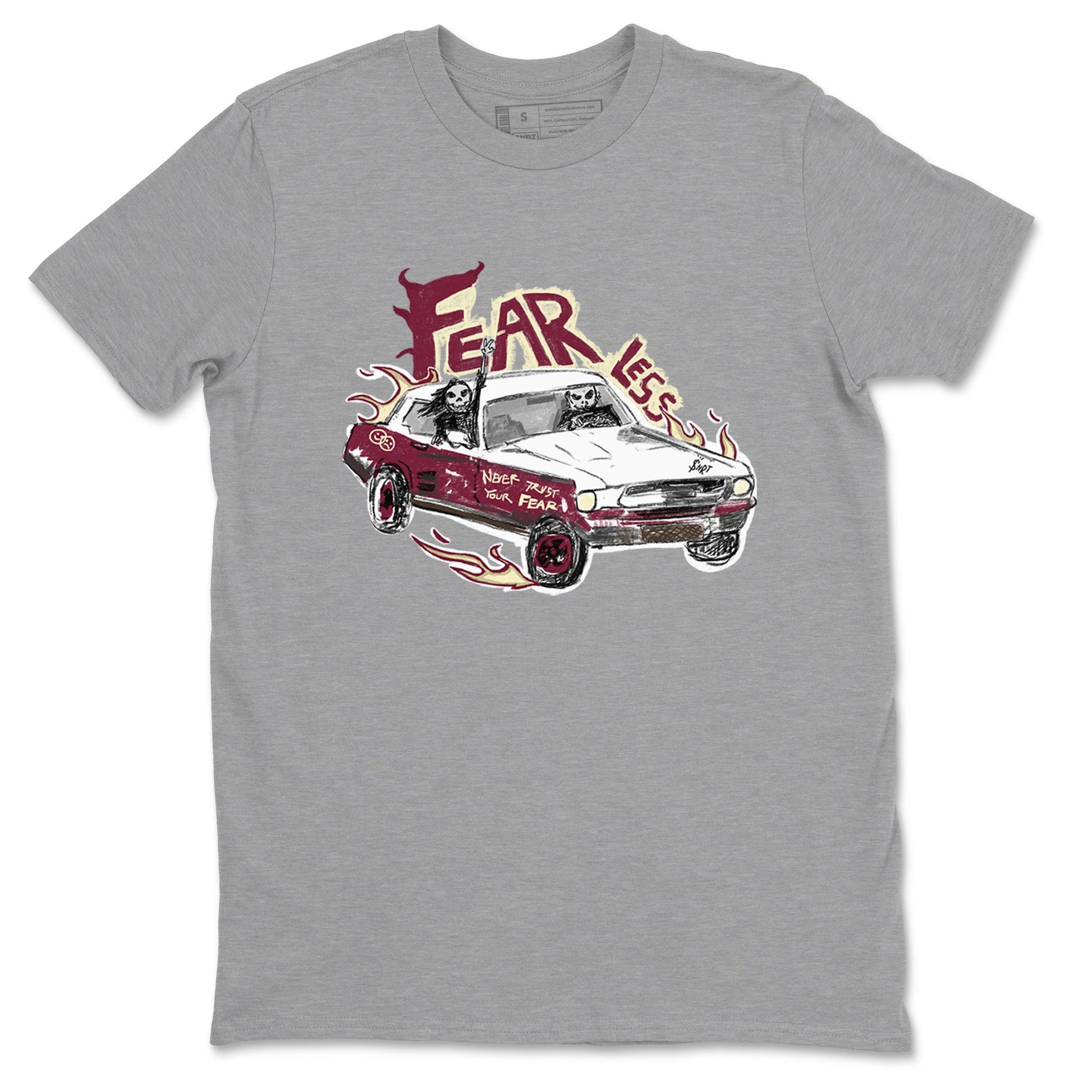 AJ3 A Ma Maniere x Burgundy Crush shirts to match jordans Fearless Car sneaker match tees A Ma Maniére x Air Jordan 3 "Burgundy Crush" SNRT Sneaker Tees streetwear brand Heather Grey 2 unisex cotton tee