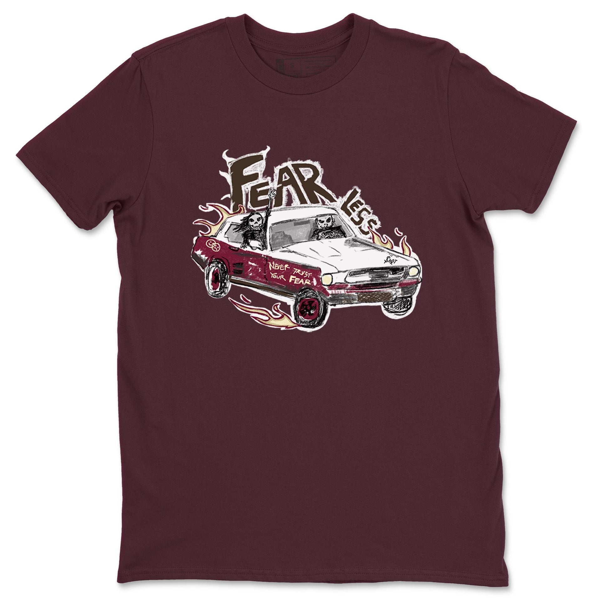 AJ3 A Ma Maniere x Burgundy Crush shirts to match jordans Fearless Car sneaker match tees A Ma Maniére x Air Jordan 3 "Burgundy Crush" SNRT Sneaker Tees streetwear brand Maroon 2 unisex cotton tee