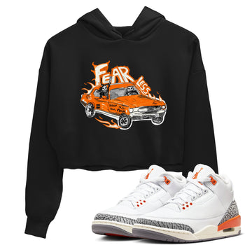 3s Georgia Peach shirt to match jordans Fearless Car sneaker tees Air Jordan 3 Georgia Peach SNRT Sneaker Release Tees Black 1 crop length shirt